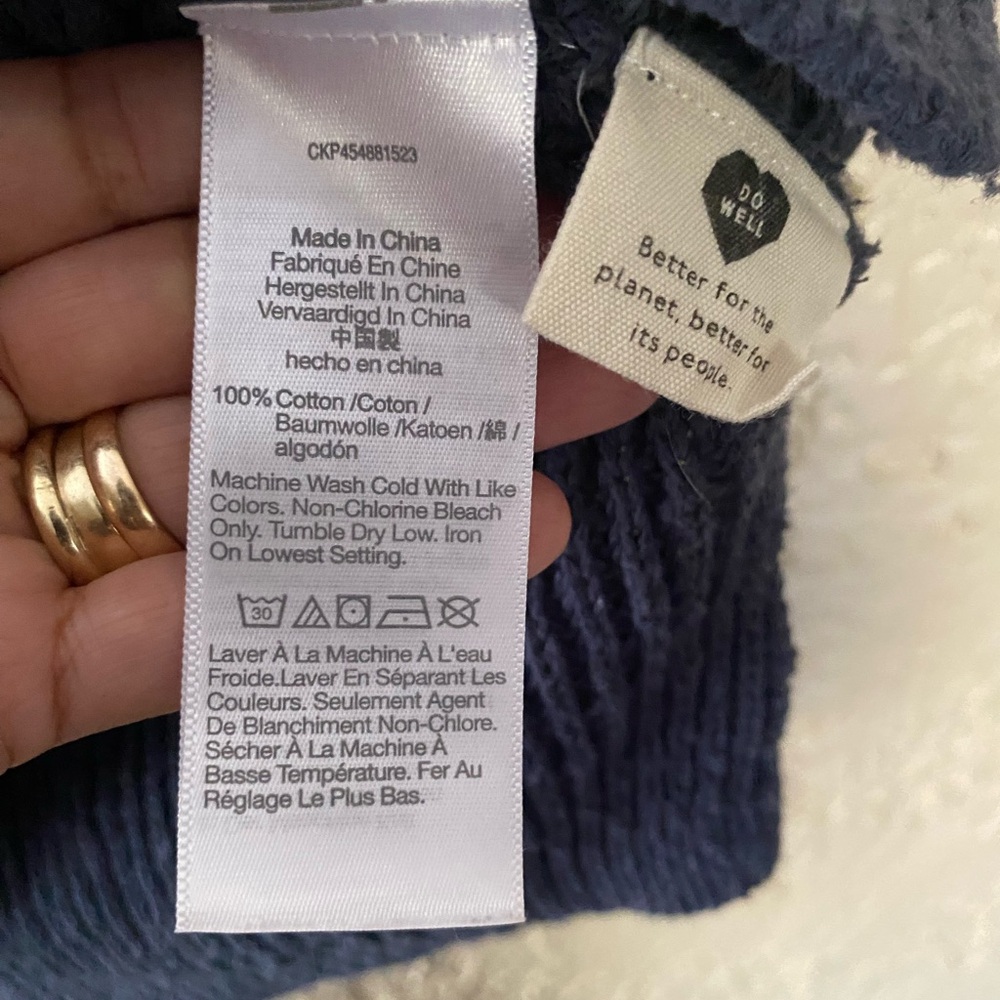 Madewell Deep Blue V Neck Sweater Large - Picture 4 of 7